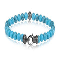 ARZ Steel 6mm Turquoise Bead Bracelet
