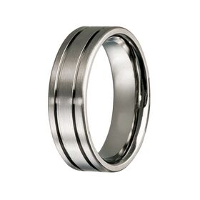 Titanium Double Groove Wedding Ring (7mm)