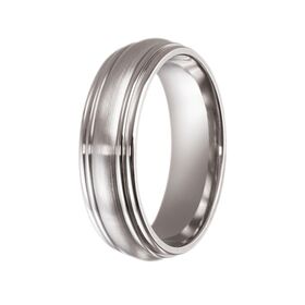 Titanium Double Grooved Wedding Band (7mm)