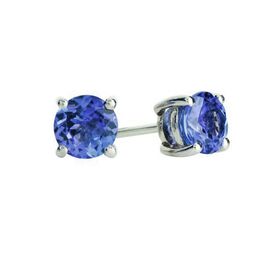 9ct White Gold 4 Claw Tanzanite Stud Earrings