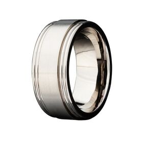 Titanium with Raised Center Wedding Band (10mm)