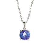 9ct White Gold 4 Claw Tanzanite Pendant