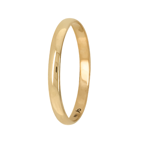 9ct Yellow Gold Comfort Fit Wedding Band (2mm)