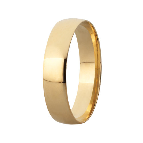 9ct Yellow Gold Comfort Fit Wedding Band (5mm)
