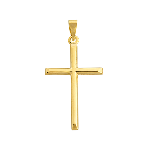Alexander Castle 9ct Solid Yellow Gold Plain Cross Pendant – Includes Gift Box