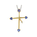 9ct Yellow Gold Tanzanite Southern Cross (1 x 3mm, 3 x 3mm)