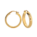9ct Yellow Gold Half Round Tube Hoop Earrings 20mm