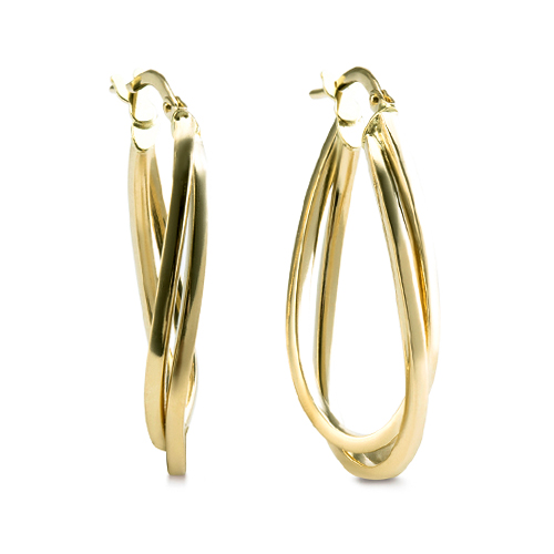 9ct Yellow Gold Double Hoop Earrings (25 x 12mm)