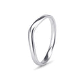 9ct White Gold Curved Side Band