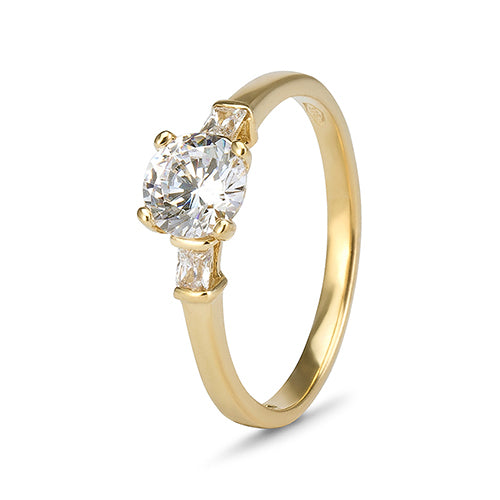 9ct Yellow Gold Cubic Zirconia Trinity Ring (0.75ct)