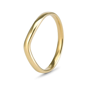 9ct Yellow Gold Plain Curved Side Band