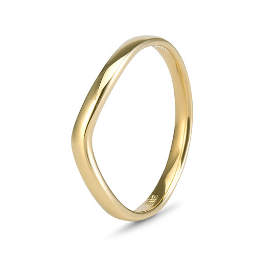 9ct Yellow Gold Plain Curved Side Band