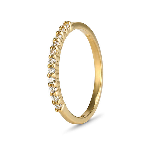 9ct Yellow Gold Cubic Zirconia Claw Eternity Ring (0.25ct)
