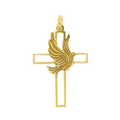 9ct Yellow Gold Cross With Dove Detail Pendant (19.3x29.1mm)