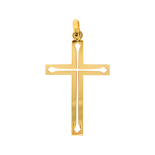 9ct Yellow Gold Fancy Cross Pendant (17.8x29.1mm)