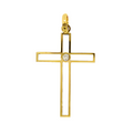 9ct Yellow Gold Cross With Diamond Accent Pendant (18.4x29.1mm)