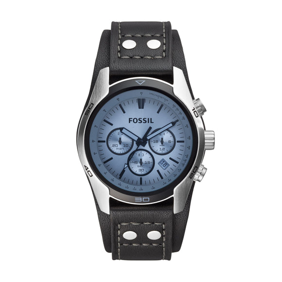 FOSSIL Coachman Chronograph Black Leather Watch