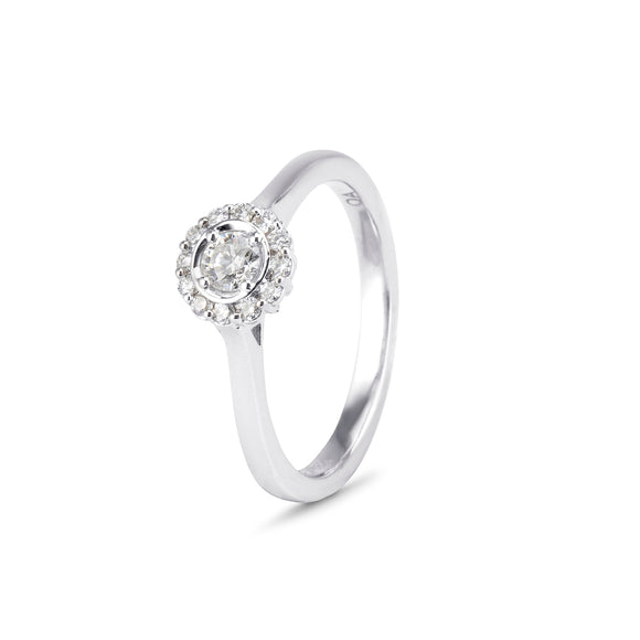 18ct White Gold Petals Diamond Ring (0.32ct)