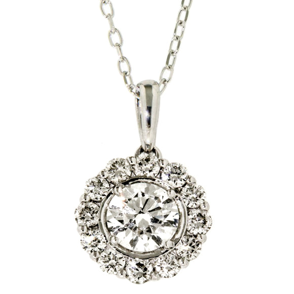 18ct White Gold Petals Diamond Pendant (1.00ct)