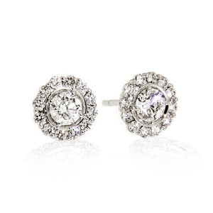 18ct White Gold Petals Diamond Stud Earrings (1.00ct)