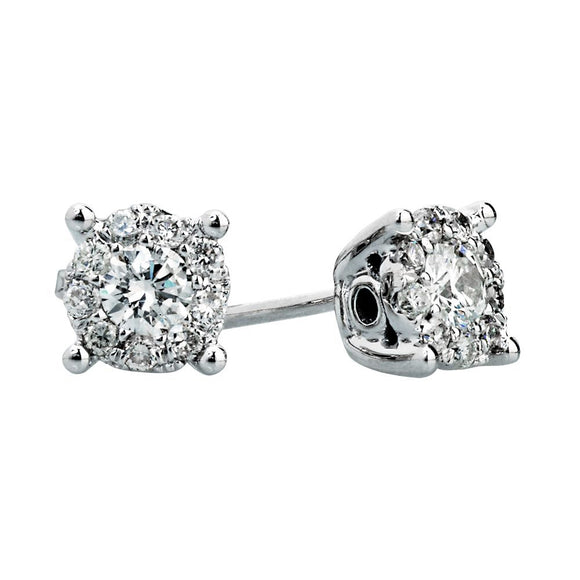 9ct White Gold Aura Illusion Set Diamond Earring (0.36ct)