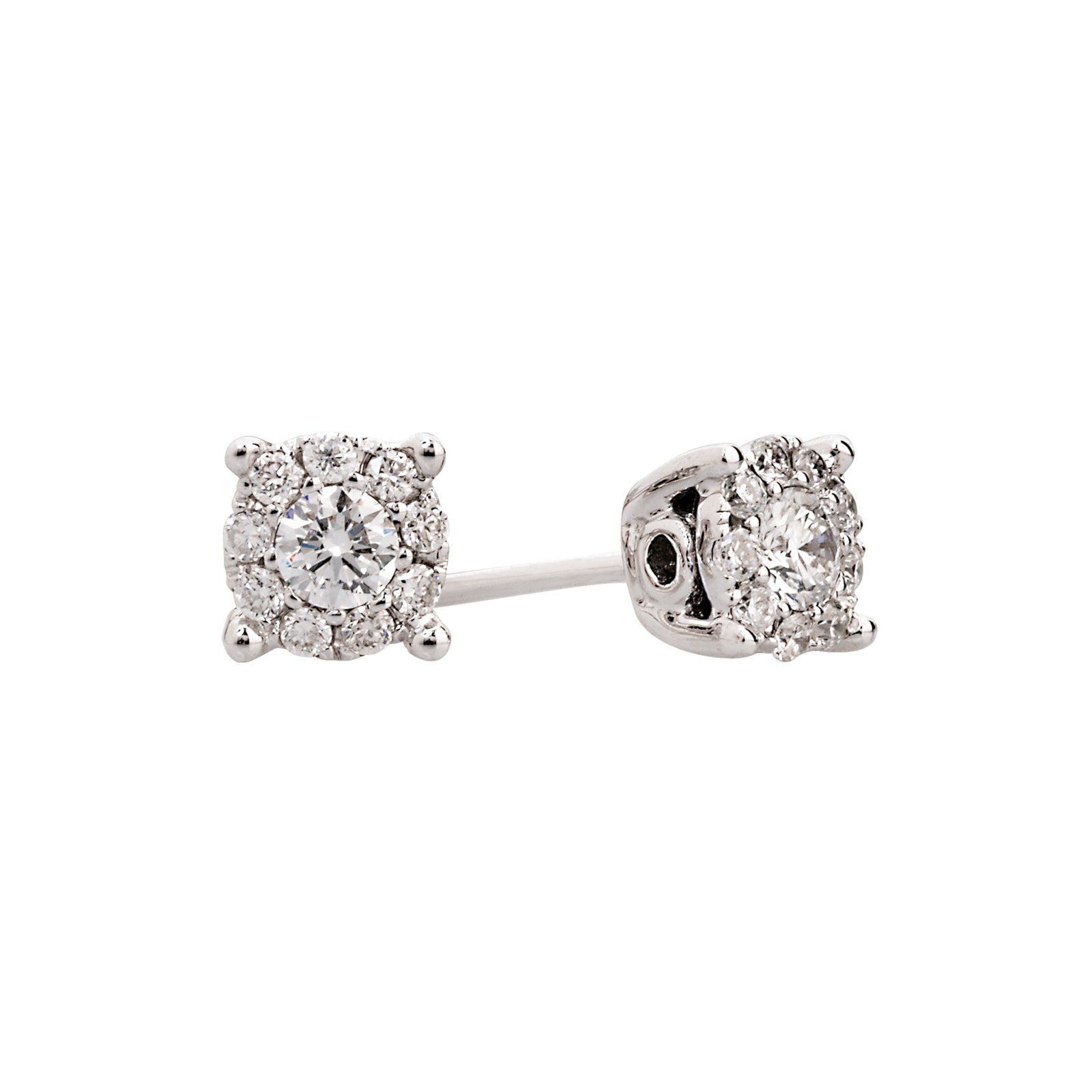 9ct White Gold Aura Illusion Set Diamond Earring (0.30ct)
