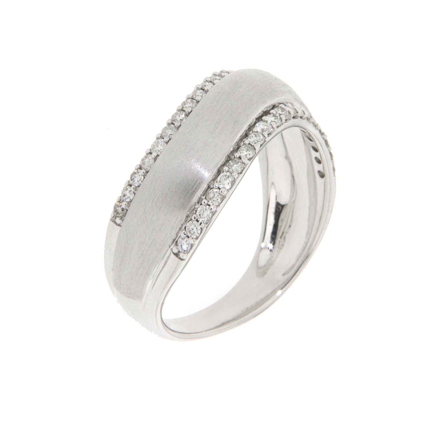 9ct White Gold Diamond Ring with Matt Finish (0.33ct)
