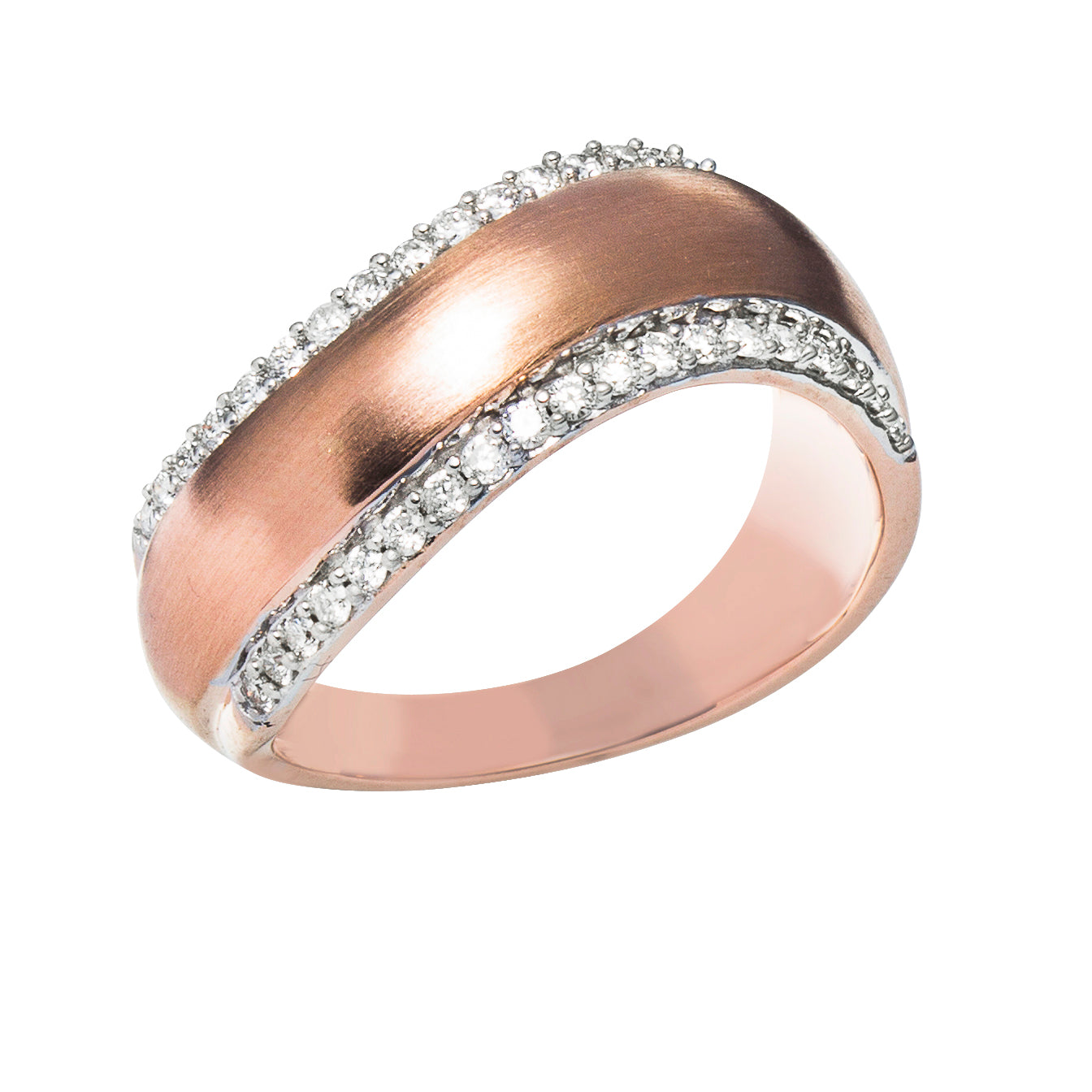 9ct Rose Gold Diamond Ring with Matt Finish (0.33ct)