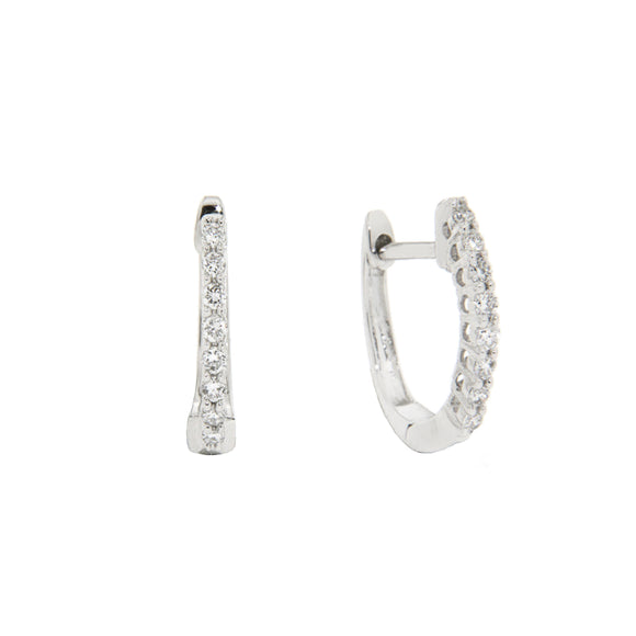 9ct White Gold Diamond Huggie Earrings (0.15ct)