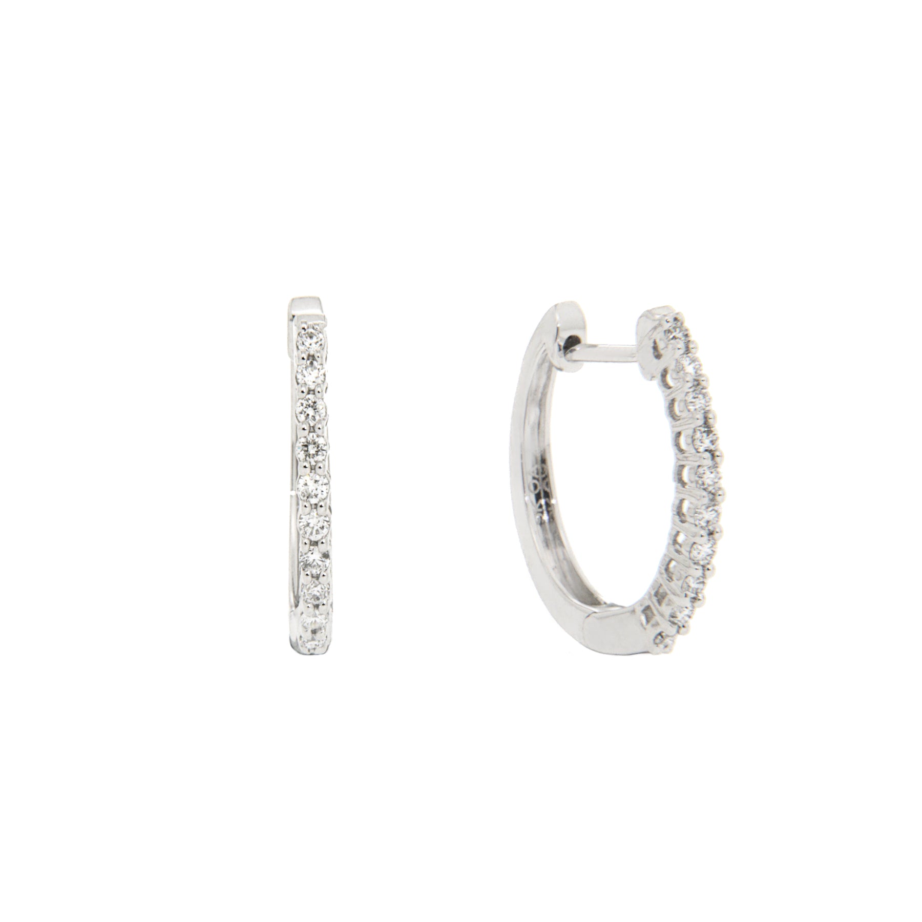 9ct White Gold Diamond Huggie Earrings (0.25ct)