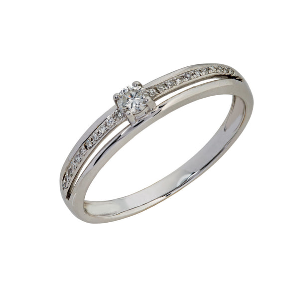 9ct White Gold Diamond Dress Ring (0.16ct)