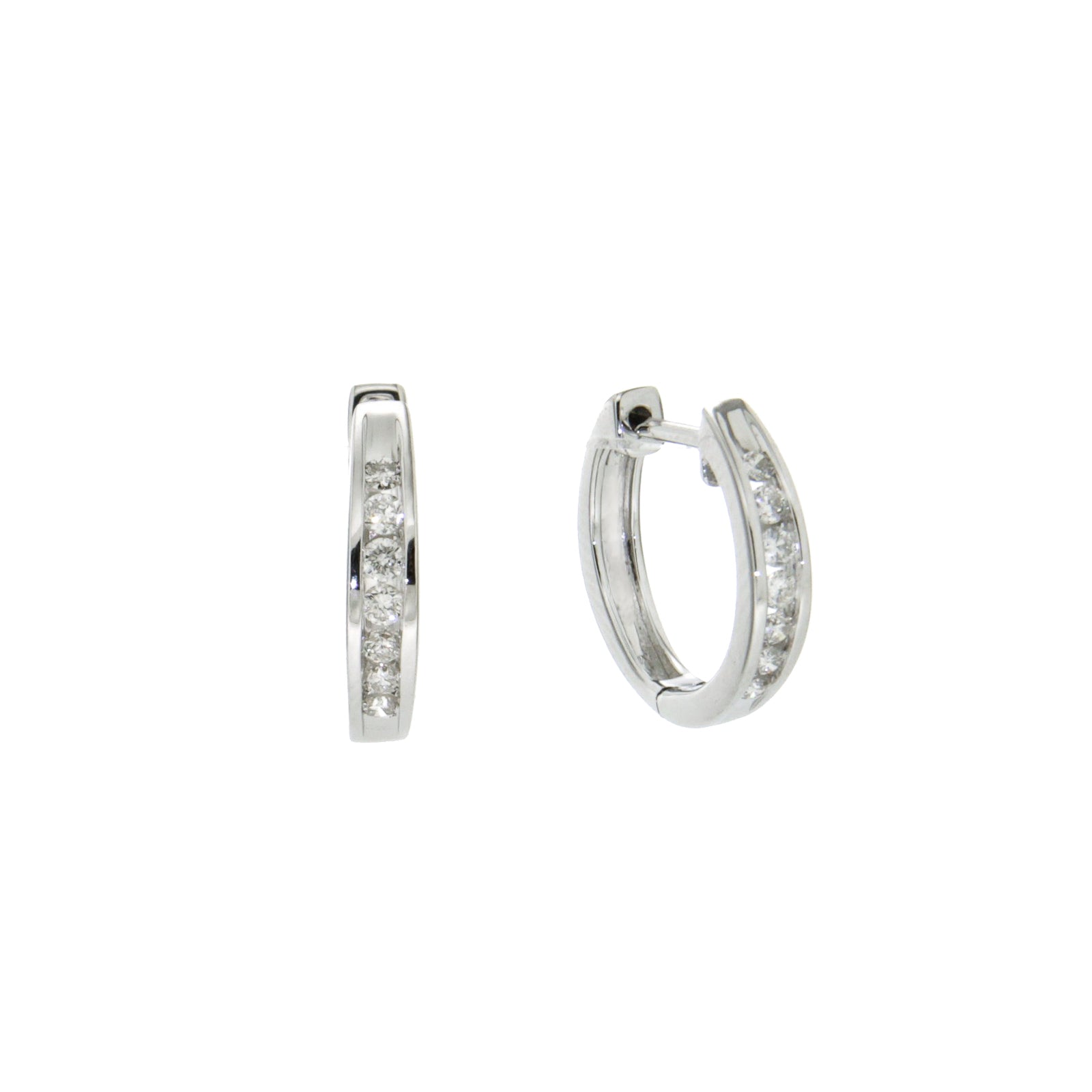 9ct White Gold Diamond Huggie Earrings (0.25ct)