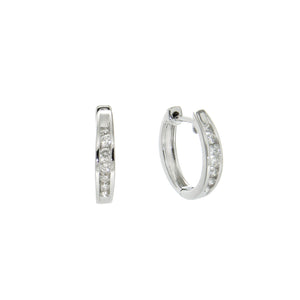 9ct White Gold Diamond Huggie Earrings (0.25ct)