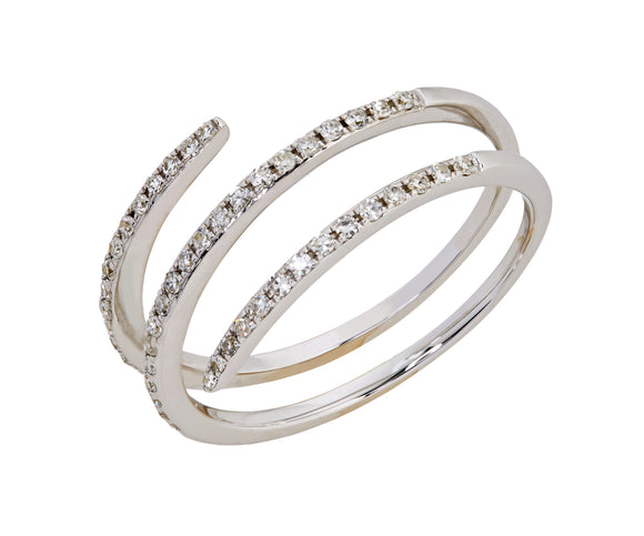 9ct White Gold Diamond Spring Ring (0.22ct)