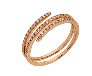 9ct Rose Gold Diamond Spring Ring (0.22ct)