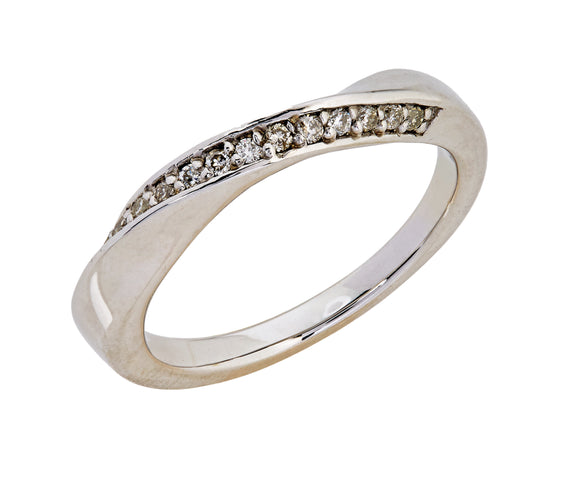 9ct White Gold Twisted Eternity Ring (0.15ct)