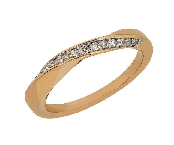 9ct Yellow Gold Twist Eternity Diamond Ring (0.15ct)