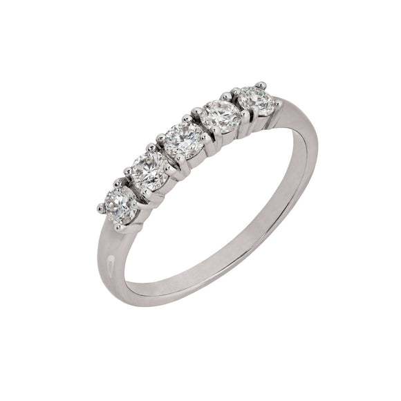 9ct Gold 5 Stone Diamond Trilogy Ring (0.50ct)