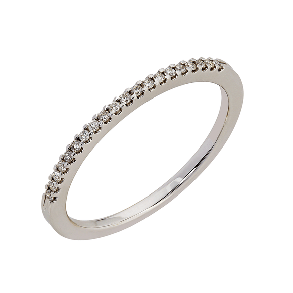 White Gold Claw Diamond Eternity Ring (0.09ct)
