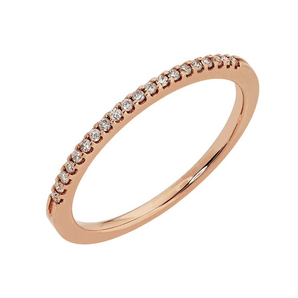 Rose Gold Diamond Claw Eternity Ring (0.09ct)