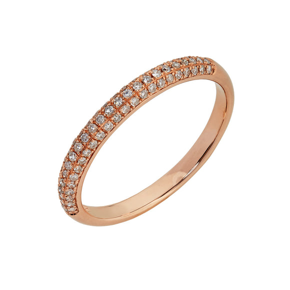 9ct Rose Gold Pave' Diamond Ring (0.25ct)
