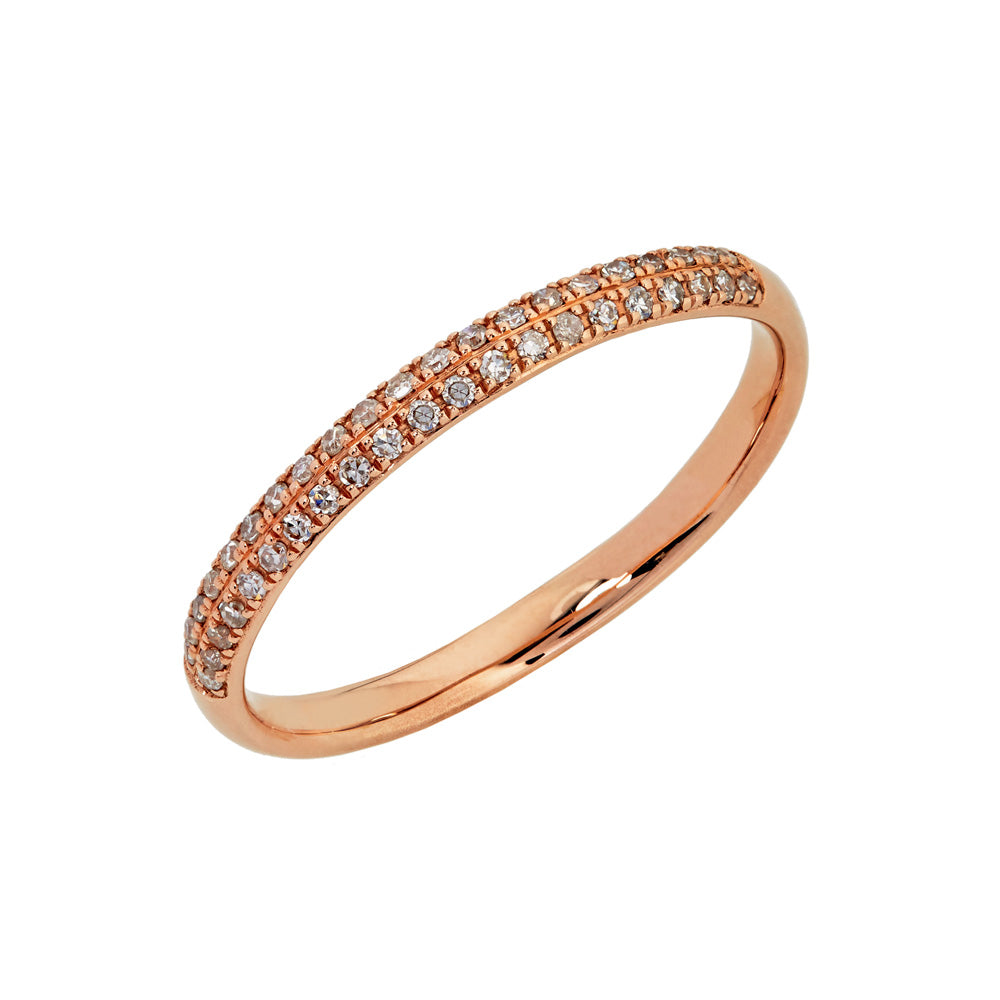 9ct Rose Gold Pave' Diamond Ring (0.15ct)