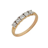 9ct Gold 5 Stone Diamond Trilogy Ring (0.50ct)