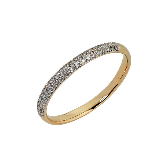 9ct Yellow Gold Pave' Diamond Ring (0.15ct)