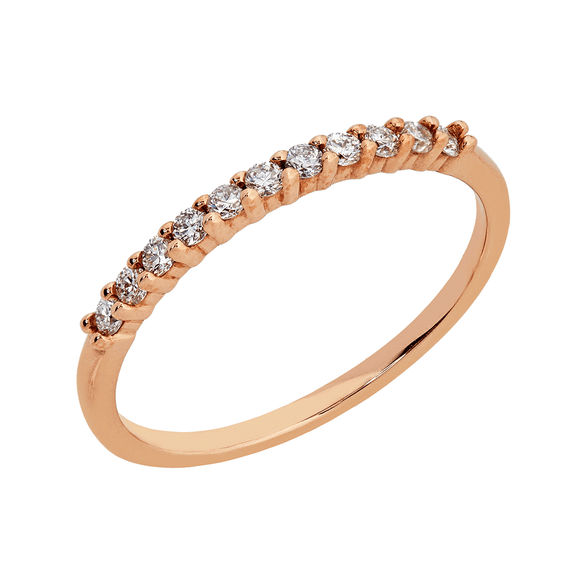 9ct Rose Gold Claw Set Eternity Ring (0.20ct)