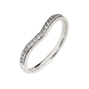 9ct White Gold Diamond Pave' Curved Band (0.07ct)
