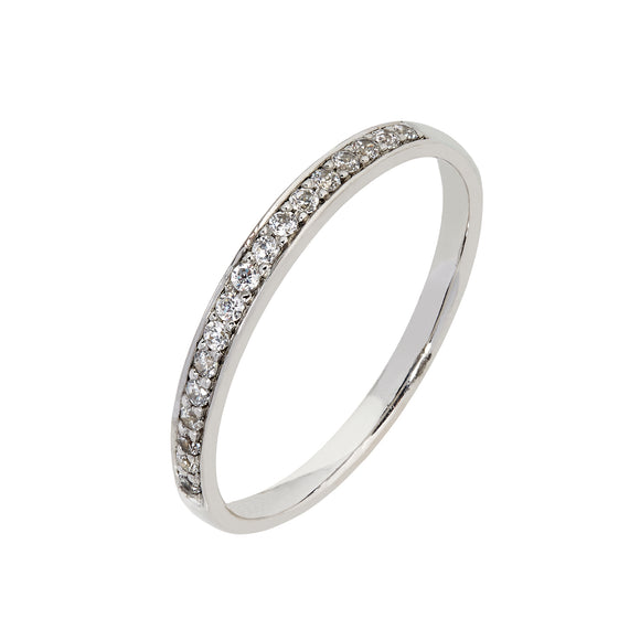 9ct White Gold Diamond Pave' Round Band (0.17ct)