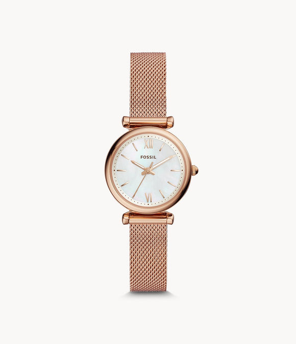 FOSSIL Carlie Three-Hand Rose Gold-Tone Stainless Steel Watch