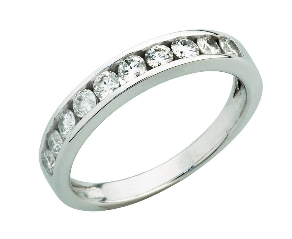 18ct White Gold Diamond Channel Set Half Eternity Ring