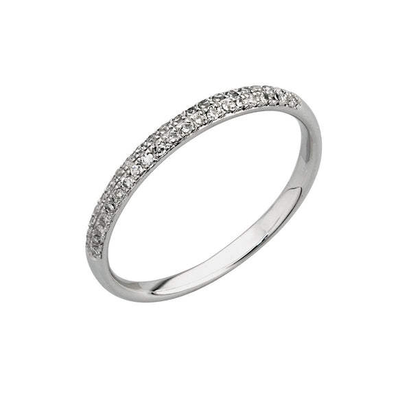9ct White Gold Pave' Diamond Half Eternity Ring (0.15ct)